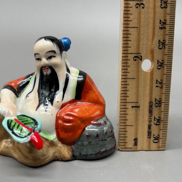 Chinese Porcelain Figurine Eight Immortals Taoist Vintage 1960s Zhongli Quan 3" - Picture 6 of 7